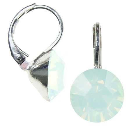 8mm Ohrringe mit Swarovski Kristall in der Farbe Weiser Opal